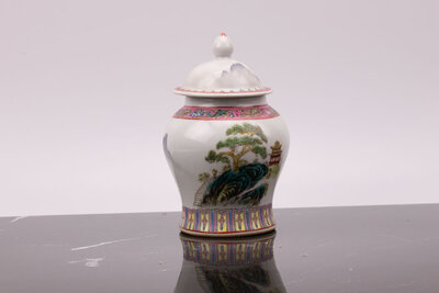 Pot à thé, à gingembre ou décoratif en porcelaine années 50 Pot à thé, à gingembre ou décoratif en porcelaine années 50