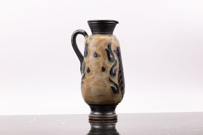 Vase vintage en grès Jules Guérin Vase vintage en grès de couleur beige et brune de chez Jules Guérin