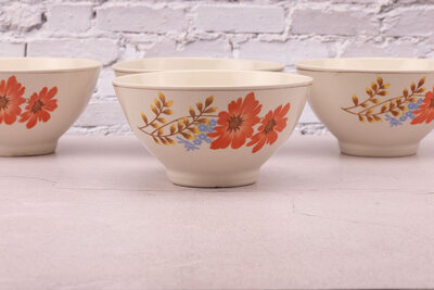 Lot de 4 bols  vintage au décor fleuri Lot de 4 bols  vintage au décor fleuri