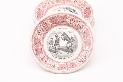 6 assiettes à dessert Gien Proverbes militaires 6 assiettes à dessert Gien Proverbes militaires