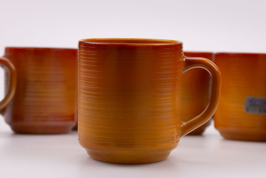 Mugs vintage en verre trempé Arcopal Volcan