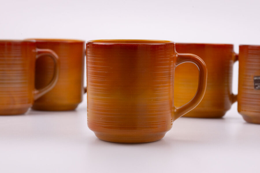 Mugs vintage en verre trempé Arcopal Volcan